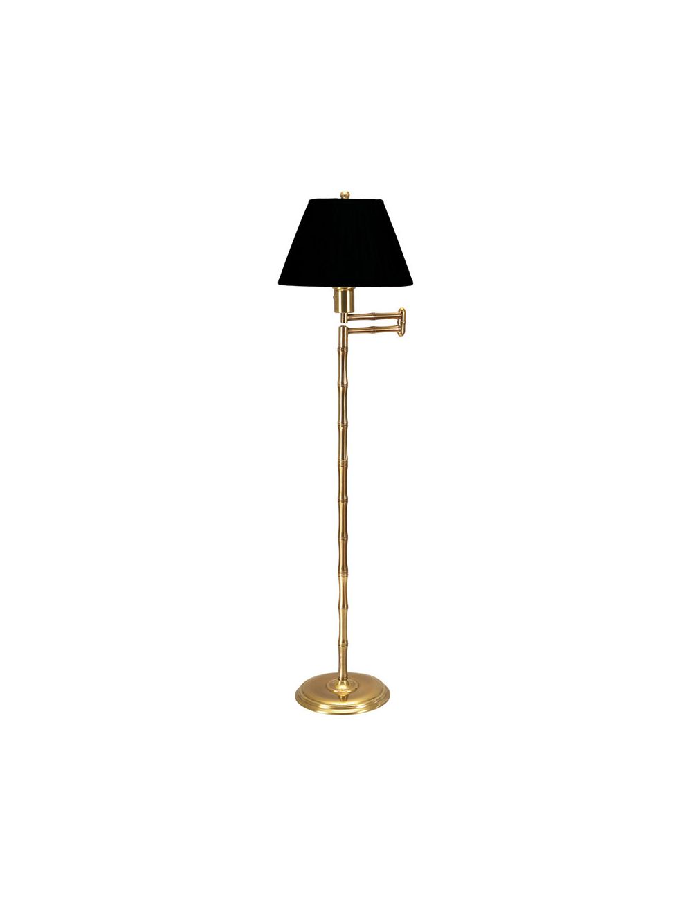 Pearson Lamp Bamboo Brass Black, Brass Floor Lamp Black Shade