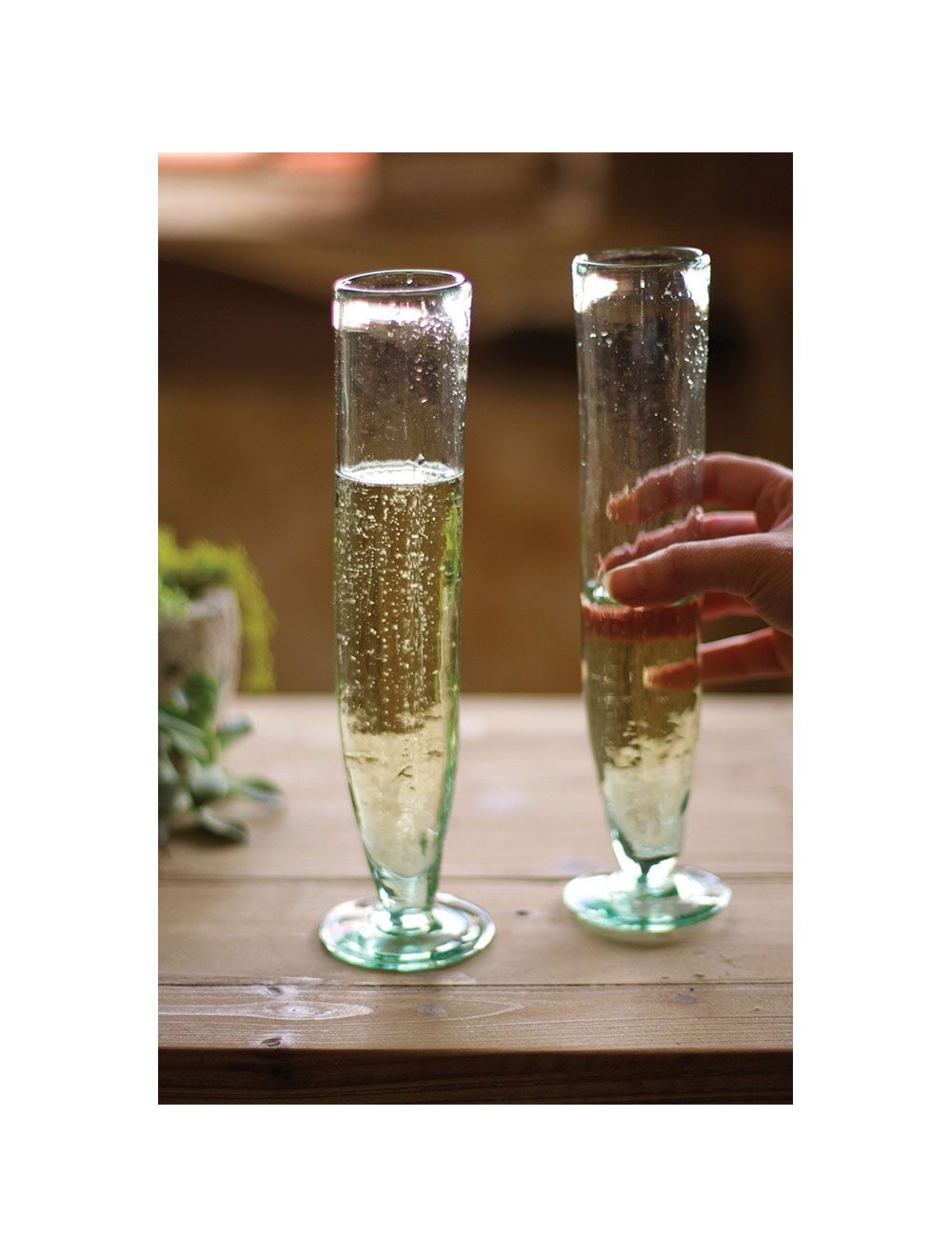 Tall Recycled Champagne Flute - Set of 6 - Clear