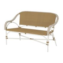 White & Natural Outdoor Bench